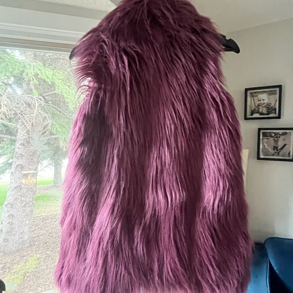 Romeo & Juliet Couture Purple Faux Fur Festival Vest - Size M